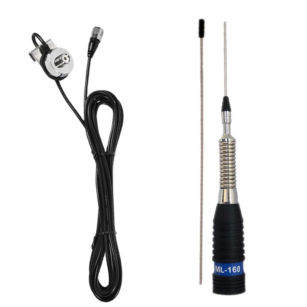 PNI ML160T941 Antenne CB von 145 cm Länge mit T941 Kabelhalter Silber/Schwarz