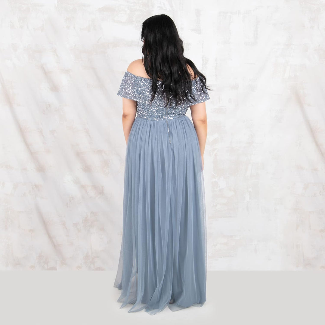 Maya Deluxe Damen Bridesmaid Dress Dusty Blue 34, Dusty Blue 34