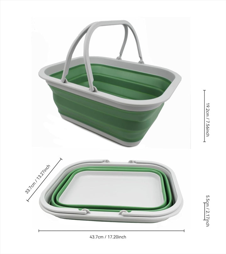 SAMMART 15L Zusammenklappbarer Korb mit Griff - Tragbarer Picknickkorb/Krater für den Aussenbereich