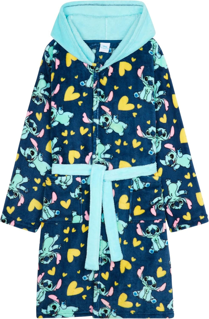 Get Trend Bademantel Mädchen, Flauschig mit Prints von Stitch und Angel, Barbie, Disney Prinzessinne