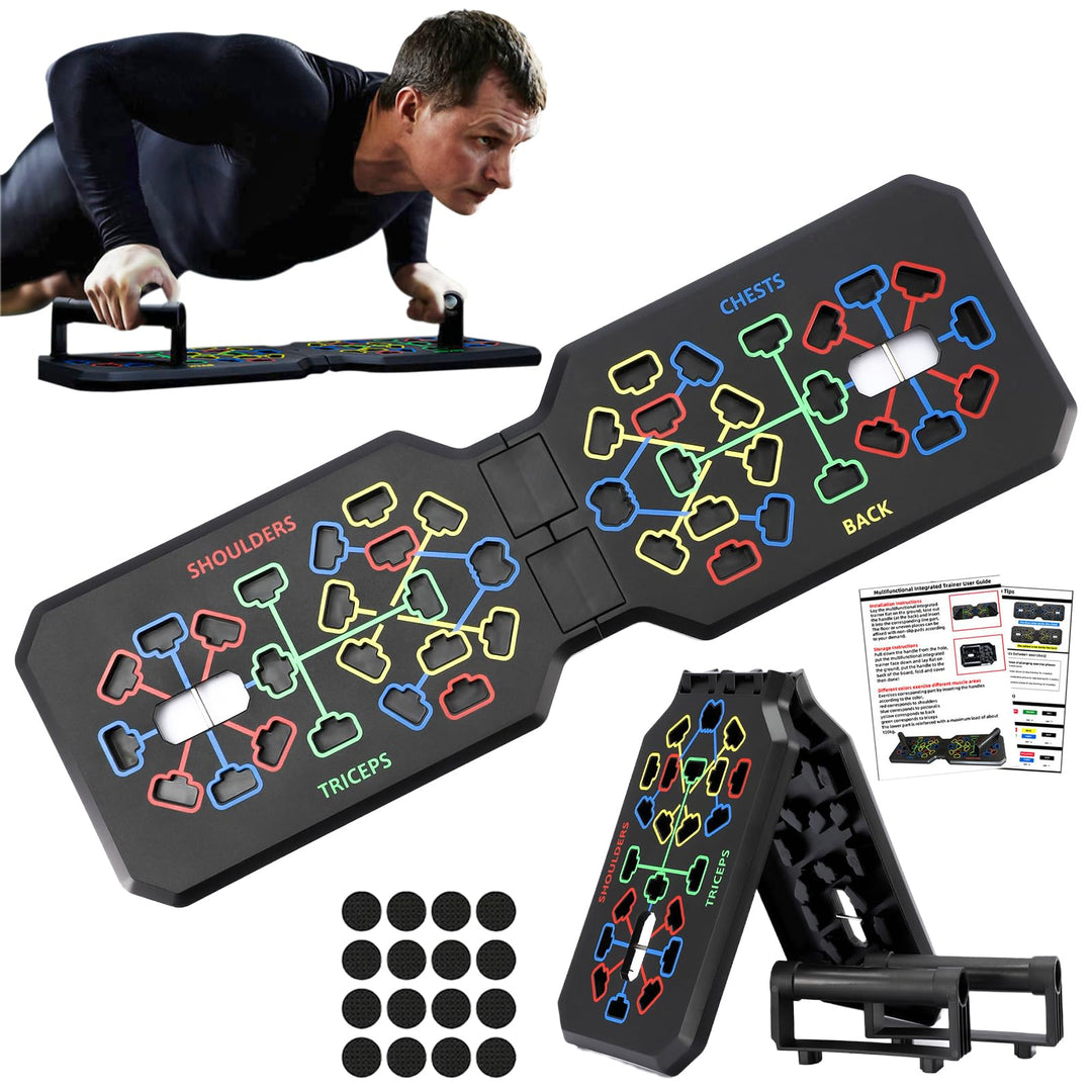 12 in 1 Faltbare Liegestütze Brett mit Handgriff für Muskeltraining Effektiv Formen,Push Up Board fü