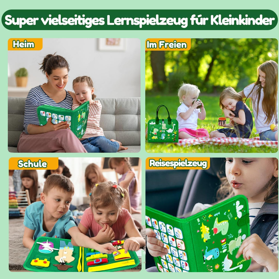Qizfun Busy Board Montessori Spielzeug ab 1 2 3 4 Jahre – Kleinkinder Activity Board Motorikspielzeu