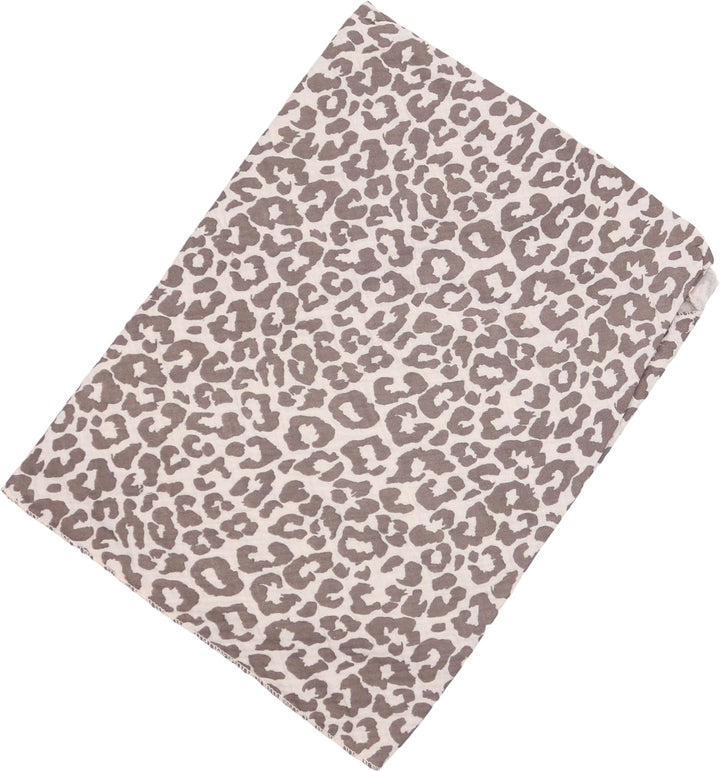 MIRROSI Damen Musselin Halstuch Made in Italy mit Leoprint oder Unifarben – Leichtes Dreieckstuch fü