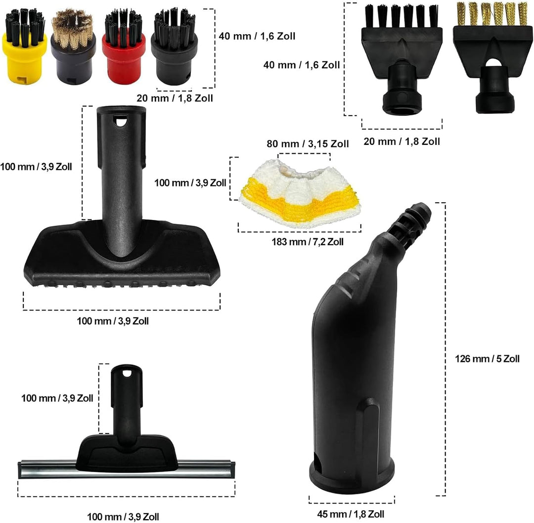 14 Stück Zubehör für Kärcher Dampfreiniger Easyfix SC1 SC2 SC3 SC4 SC5 - Dampfreiniger Bürste Set, i
