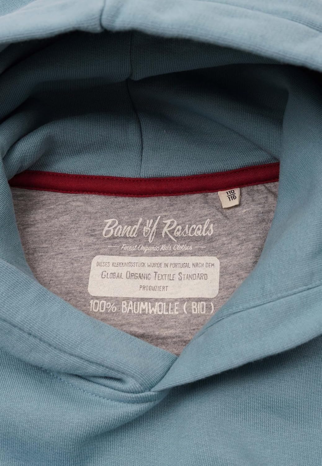 Band of Rascals Kinder Kapuzenpullover Plain aus Bio-Baumwolle 98-104 Arctic-blue, 98-104 Arctic-blu