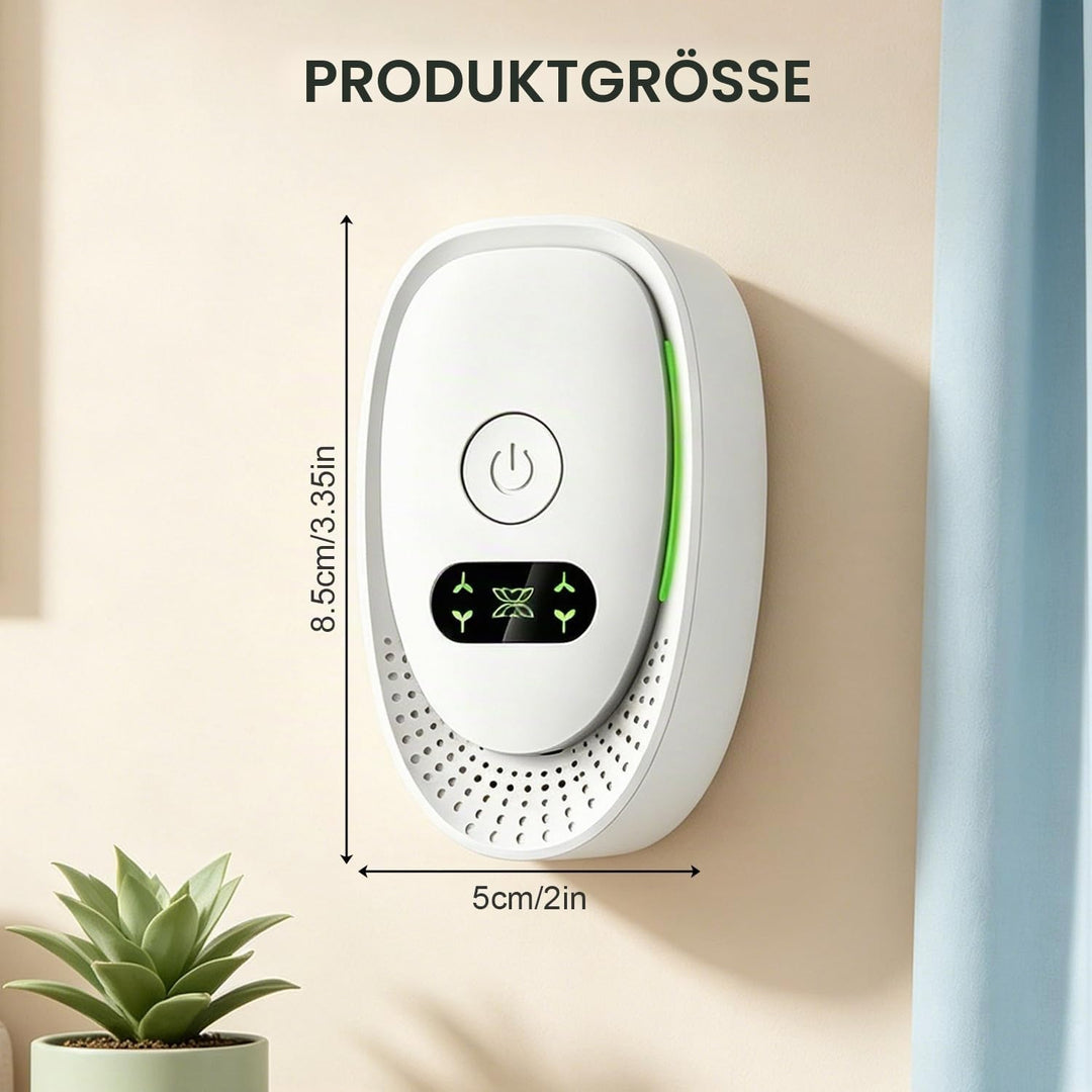 2er Pack Mini Luftreiniger Plug-In, 40 Millionen Negative Ionen Ionisator, Geruchsentferner für Rauc