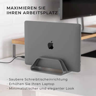 HumanCentric Vertikaler Laptop-Ständer für MacBook, kompatibel als MacBook Pro-Ständer, MacBook Air-