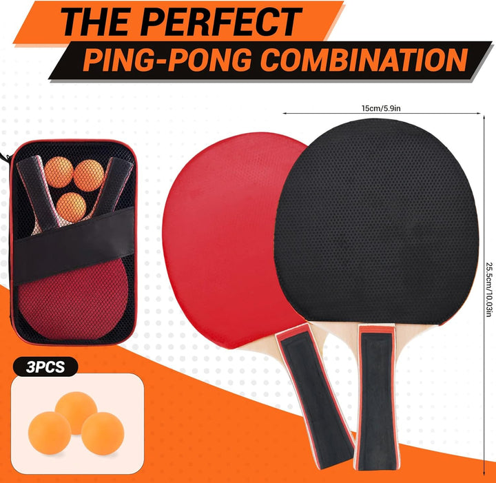 Premium Tischtennis Schläger Set,Professionel Tischtennis Set mit 2 Tischtennisschlägern,3 Tischtenn