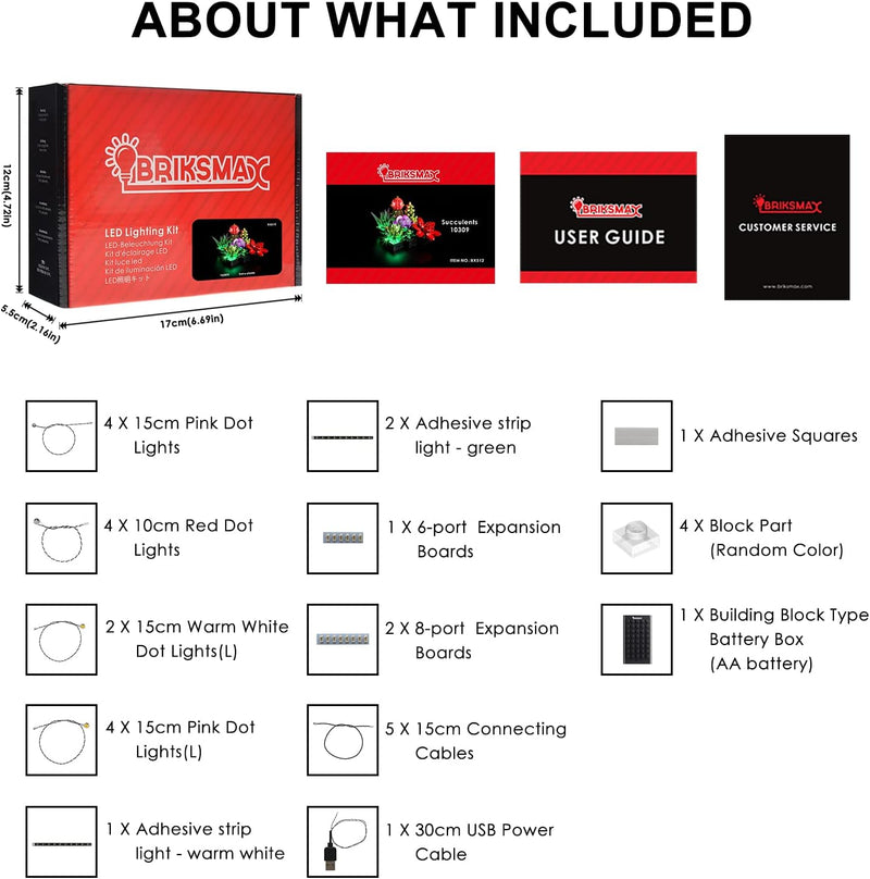 BRIKSMAX 10309 Led Licht für Lego Sukkulenten - Compatible with Lego Creator Expert Bausteinen Model