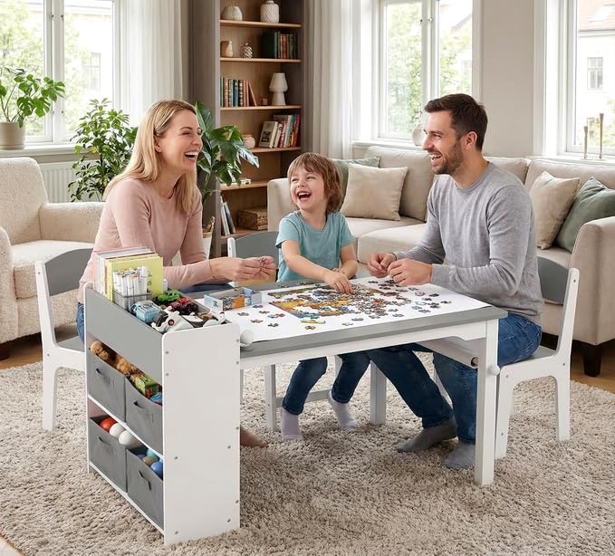 MAMIZO Kindertisch mit 2 PCS Stühlen, Maltisch & Basteltisch Kinder, Tisch & Stühle Kinderzimmer Set