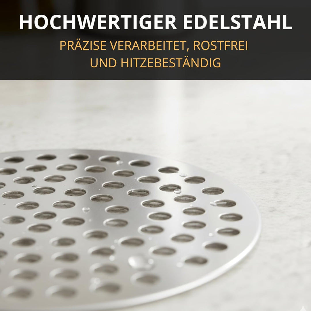 Spätzlepresse & Kartoffelpresse aus Kunststoff – 3 Edelstahl-Einsätze für Spätzle, Spaghetti-Eis, Ka
