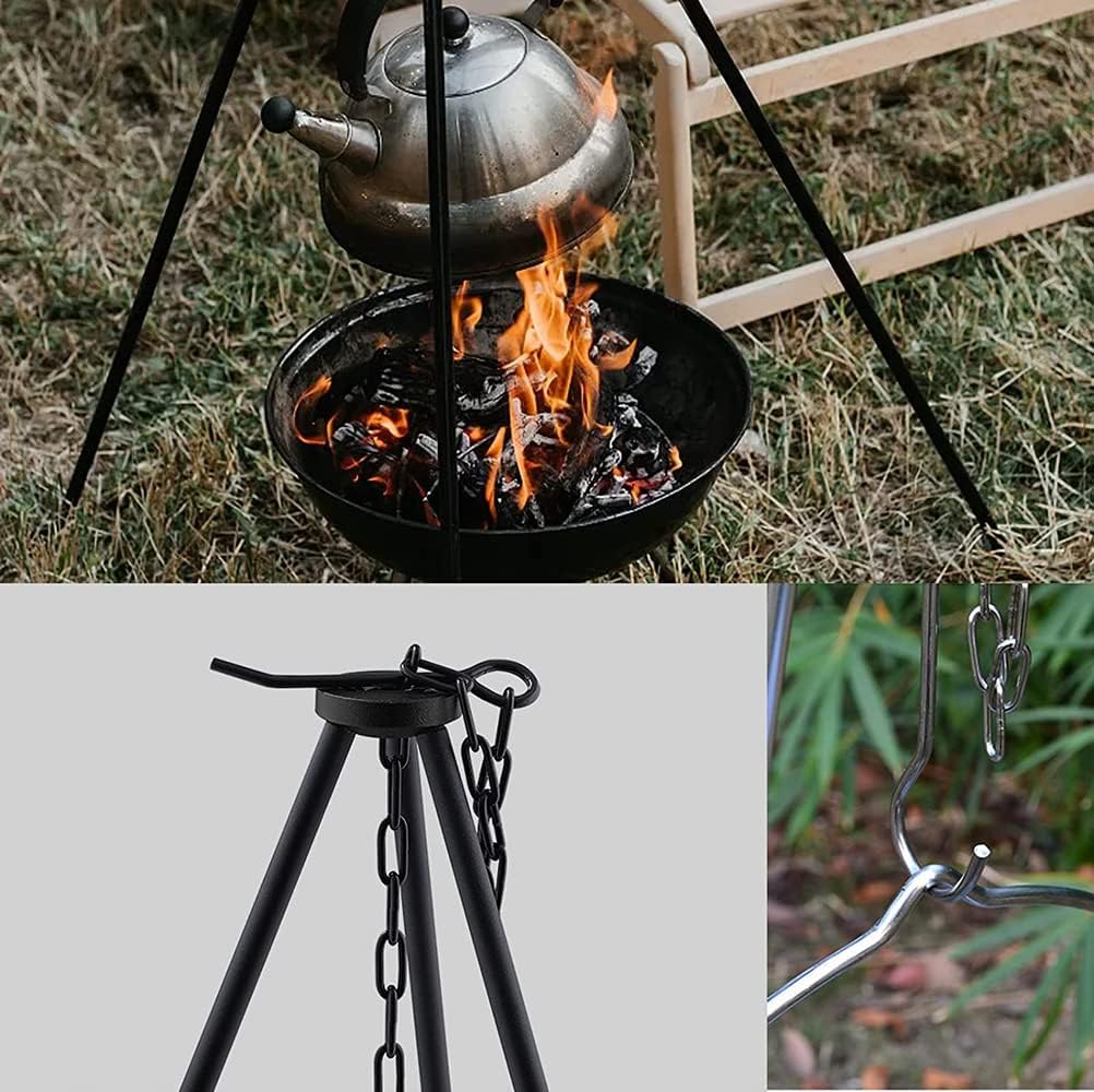 SSyang BBQ Dreibeingestell, Outdoor Kochen Stativ Set, Camping Picknick Stati, Für Trocknen von Klei