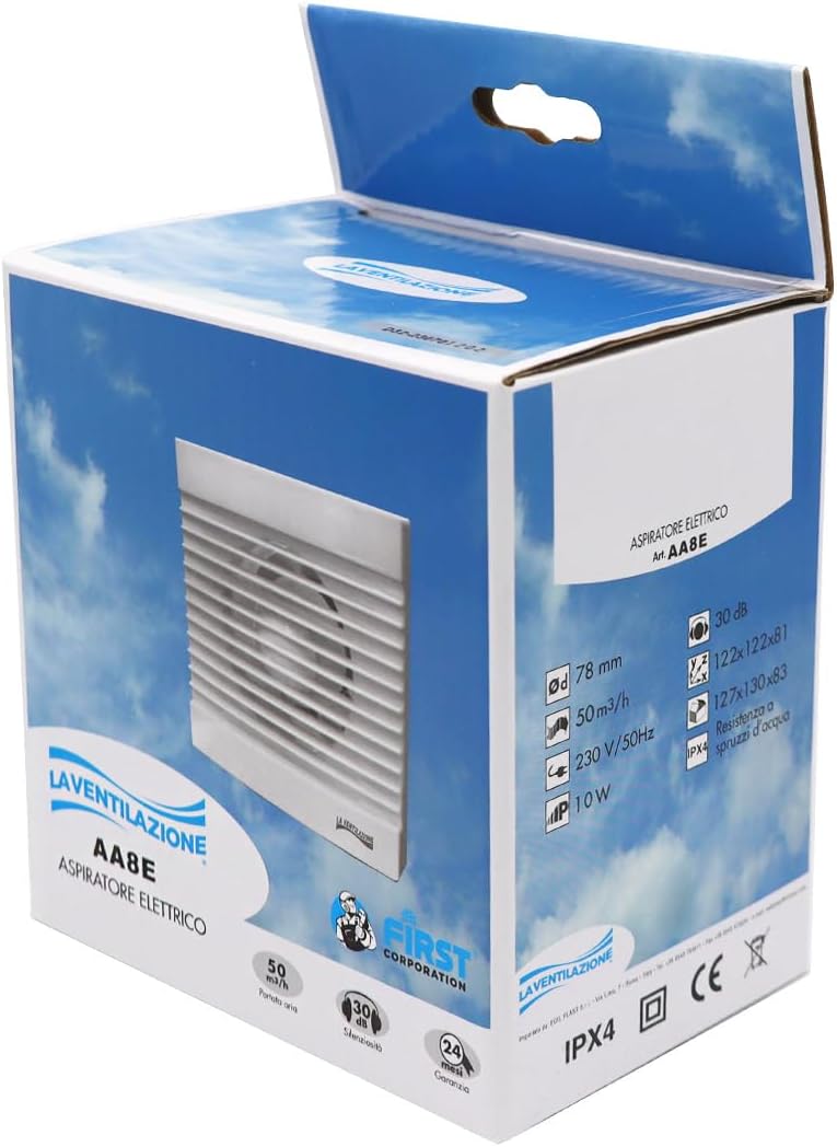 La Ventilazione AA8E Spiralsauger zur Wandmontage, für Bohrlöcher Ø 80 mm