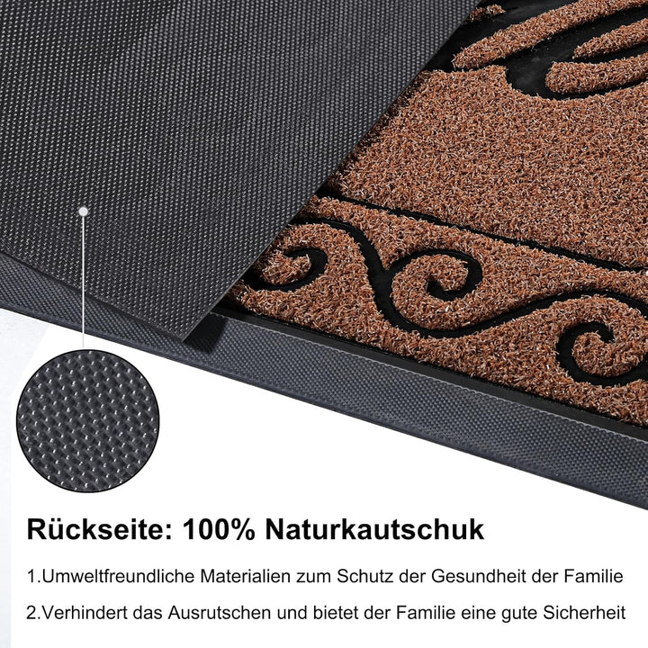 Yimobra Fussmatte Aussen, 120 x 81 cm, rutschfest, Wetterfest, Waschbar, Wellcome Schmutzfangmatte f