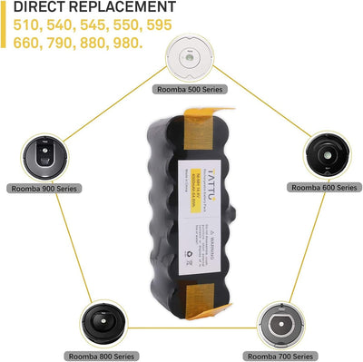 Tattu 14,4 V 4500 mAh NI-MH Akku für iRobot Roomba 500 600 700 800 Serie Ersatzakku passend für R3 i