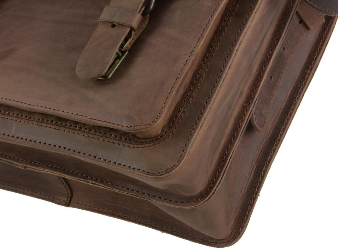 Ruitertassen Aktentasche Leder 38cm 2 Fächer Lehrertasche Schultasche Businesstasche Ranger Damen He
