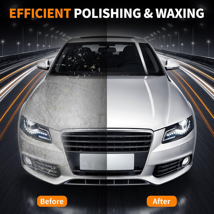 WORKBLESS Poliermaschine Auto, 1600W, 7 Variable Geschwindigkeit, 1600-3500 U/min, Autopolitur Set m