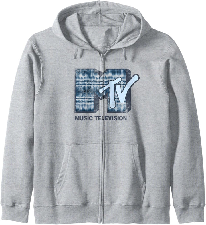 MTV Blue Tie Dye Logo Kapuzenjacke