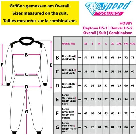 Speed Kartoverall Schwarz/weiss - Denver HS-2 Modell 2018 Racewear (XL)