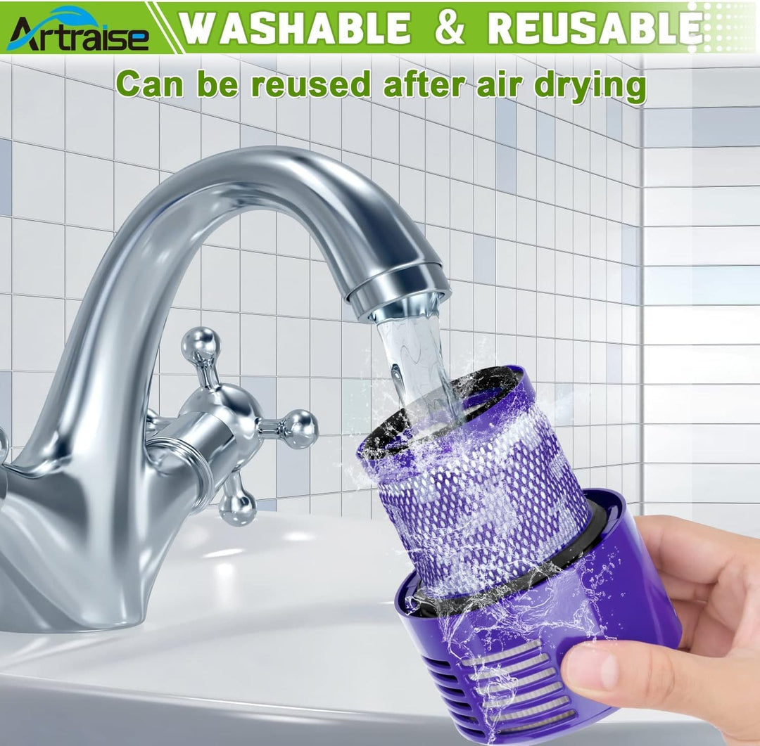 Artraise V10 Filter für Dyson 4 Stück Waschbar Ersatz Hepa Filter für Dyson V10 SV12 Cyclone Animal