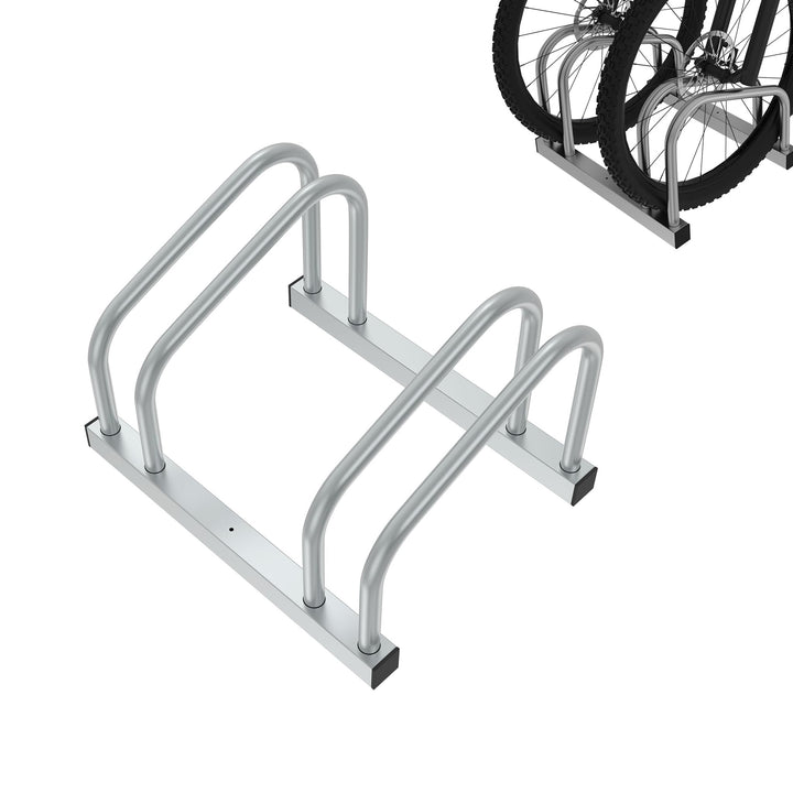 Fahrradständer für 2 Fahrräder Fahrradhalter Aufstellständer Boden und Wand Montage 37cm Radabstand