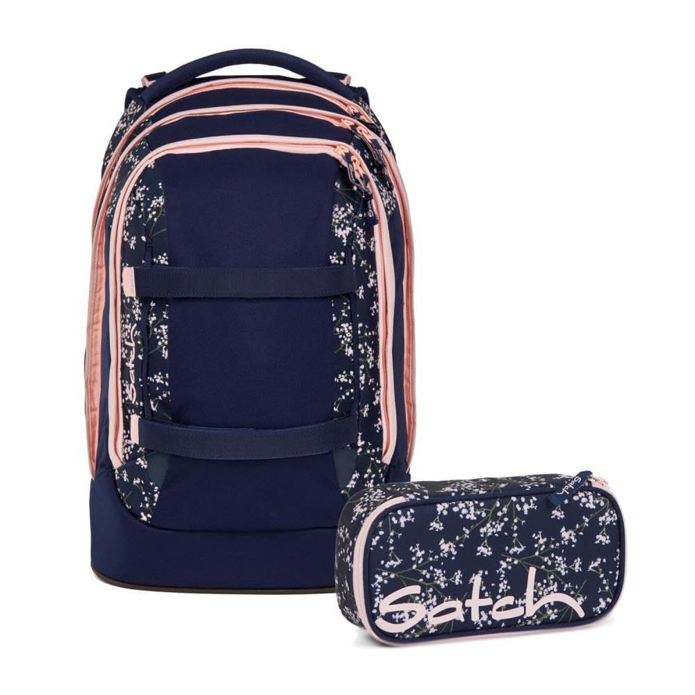 Satch pack Schulrucksack Set 2tlg. inkl. Schlamperbox (BLOOMY BREEZE), Bloomy Breeze