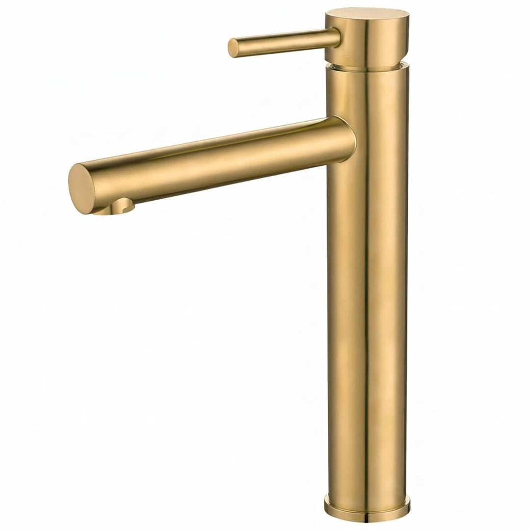 VALAZ Wasserhahn Bad Hoch Goldfarben Matt | Einhebelmischer Waschbecken, Warm und Kaltwassermischer,