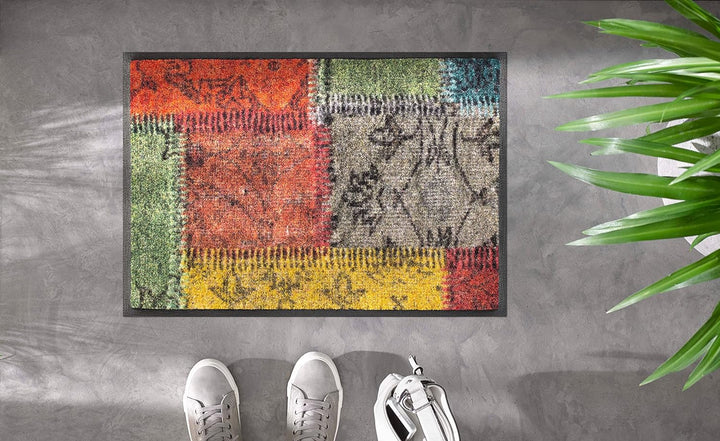 wash+dry Fussmatte, Vintage Patches 40x60 cm, innen und aussen, waschbar 40x60cm, 40x60cm