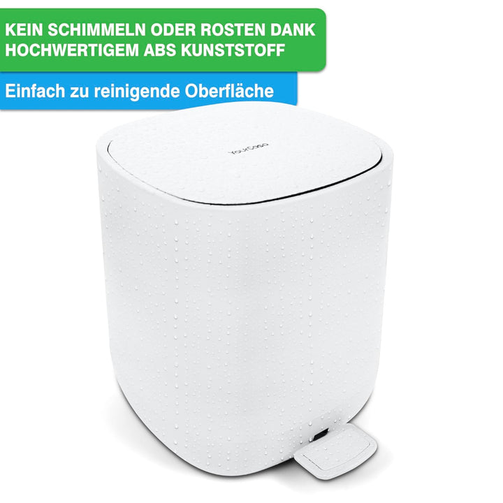 YourCasa Mülleimer Bad [5L] - Elegantes Design - Badeimer - Kosmetikeimer Badezimmer Klein - Badmüll