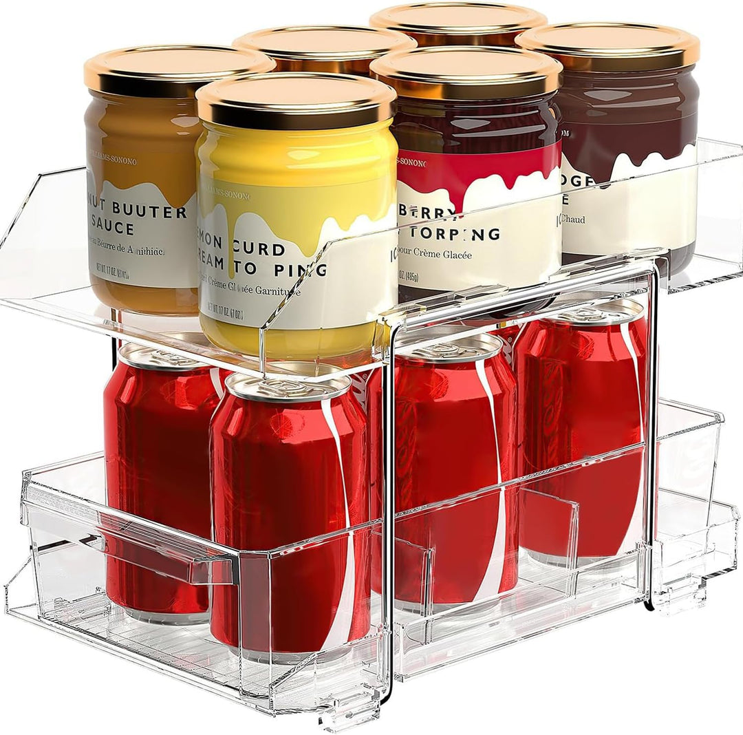 Polegas 2 Stück Küche Organizer Küchenschrank Kühlschrank Unterschrank Organizer, Multifunktionale A