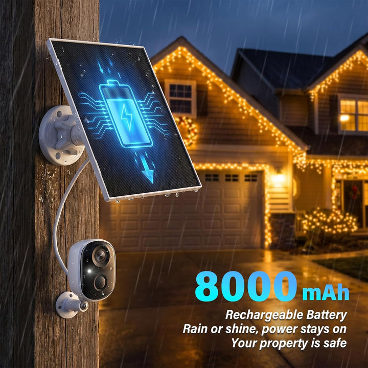 2 Pack 5W/5V Solarpanel mit eingebautem 8000mAh Akku, 3m 3-in-1-Solarladegerät mit Micro-USB-Anschlü
