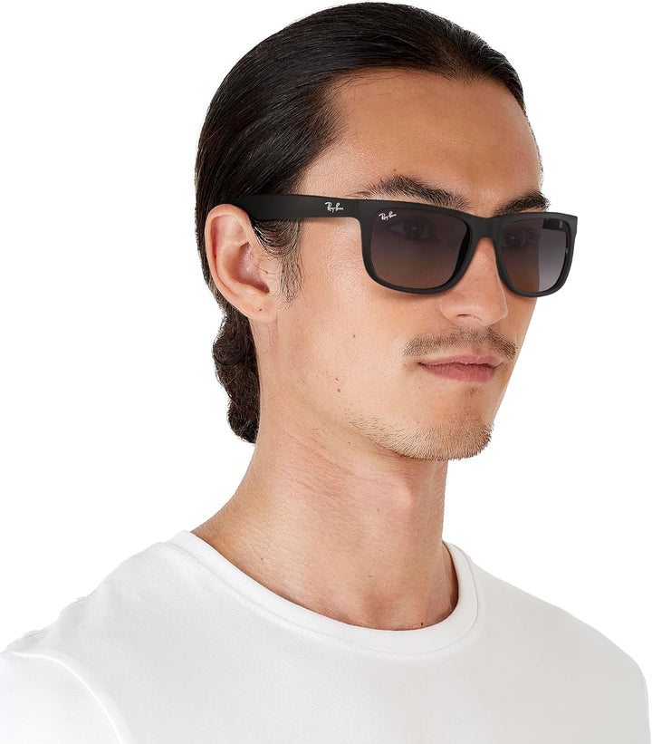 Ray-Ban unisex Justin Sonnenbrille, Rot(Rot/Blau), 51 Medium (Herstellergrösse: 51) Schwarz (Negro),