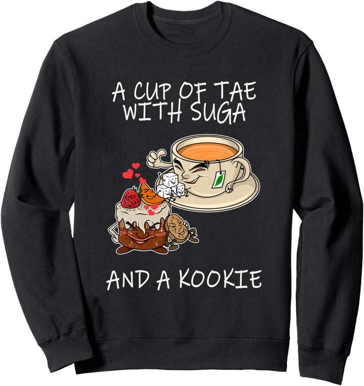 A Cup Of Tae Suga And A Kookie Funny Coffee Lover Foodie Sweatshirt