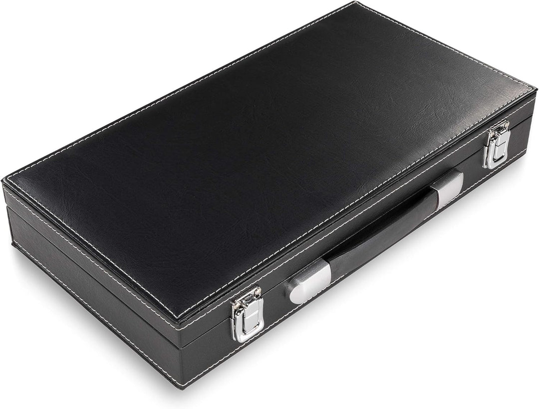 Nexos Trading Pokerkoffer Leder Deluxe mit 300 Ocean Champion Chips abgerundete hochwertige Metallke