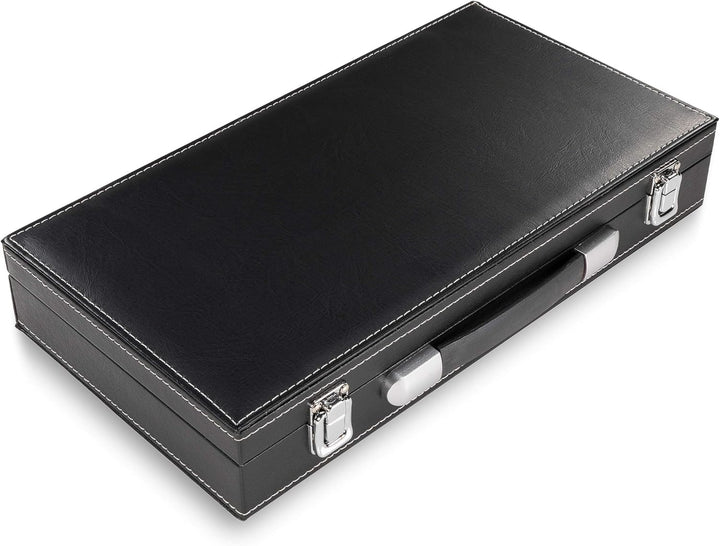 Nexos Trading Pokerkoffer Leder Deluxe mit 300 Ocean Champion Chips abgerundete hochwertige Metallke