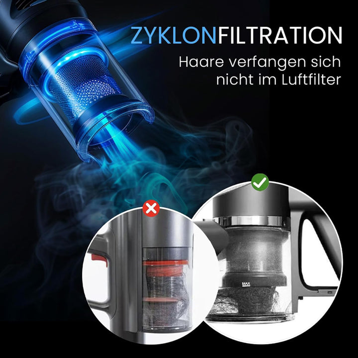 Zyklon Akku Kabellos Bise, Handstaubsauger Akku in Rot, Staubsauger Kabellos, Akkusauger, Red Vacuum