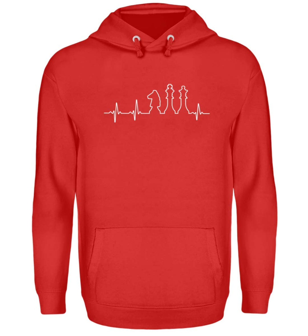 Chorchester Der Herzschlag der Schach-Spieler - Unisex Kapuzenpullover Hoodie S Feuerrot, S Feuerrot