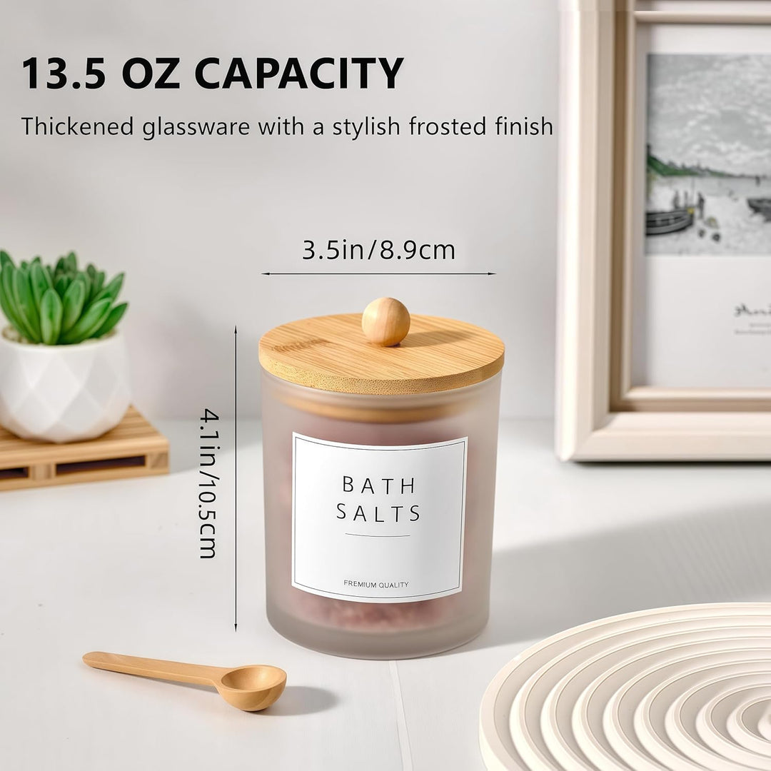 Glas Wattestäbchen Behälter, Schminktisch Badezimmer Organizer Set mit Tablett, Wattepadspender Make