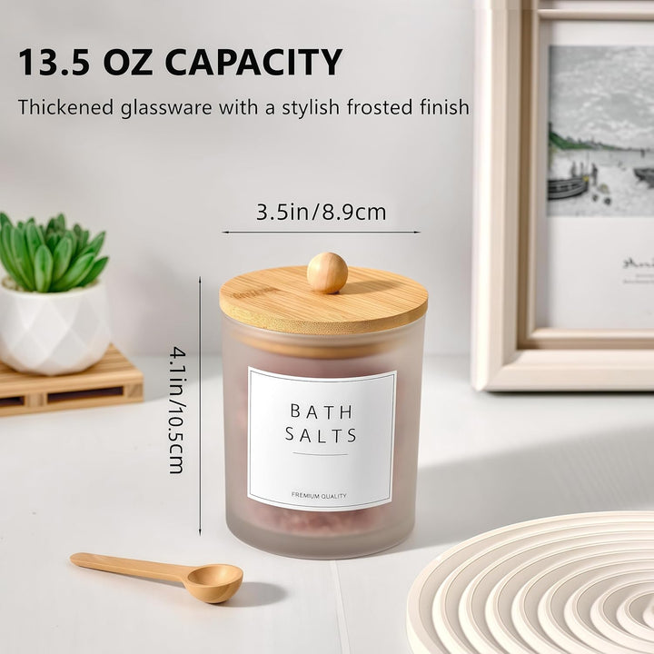 Glas Wattestäbchen Behälter, Schminktisch Badezimmer Organizer Set mit Tablett, Wattepadspender Make