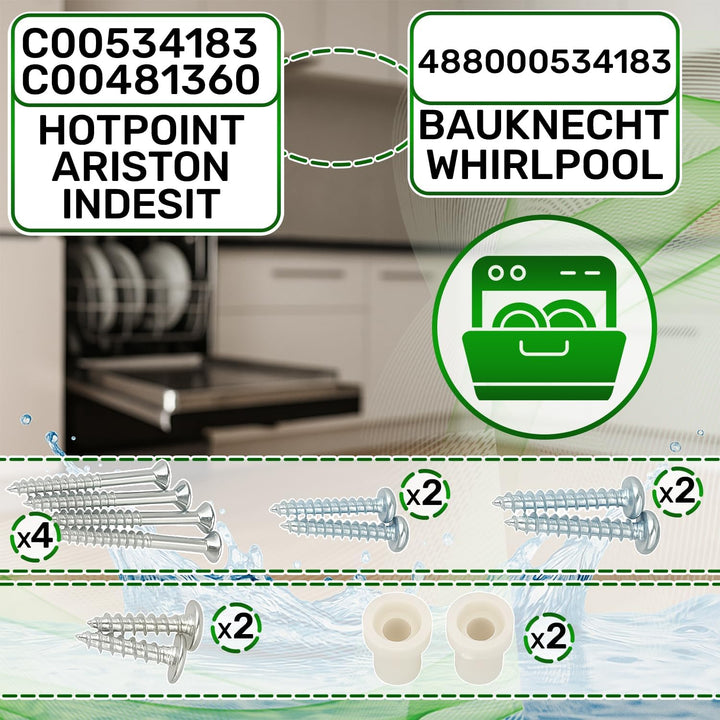 ONIX TECH Montagesatz für Befestigung Tür an Frontblende des 60 cm oder 45 cm Geschirrspüler Vollint
