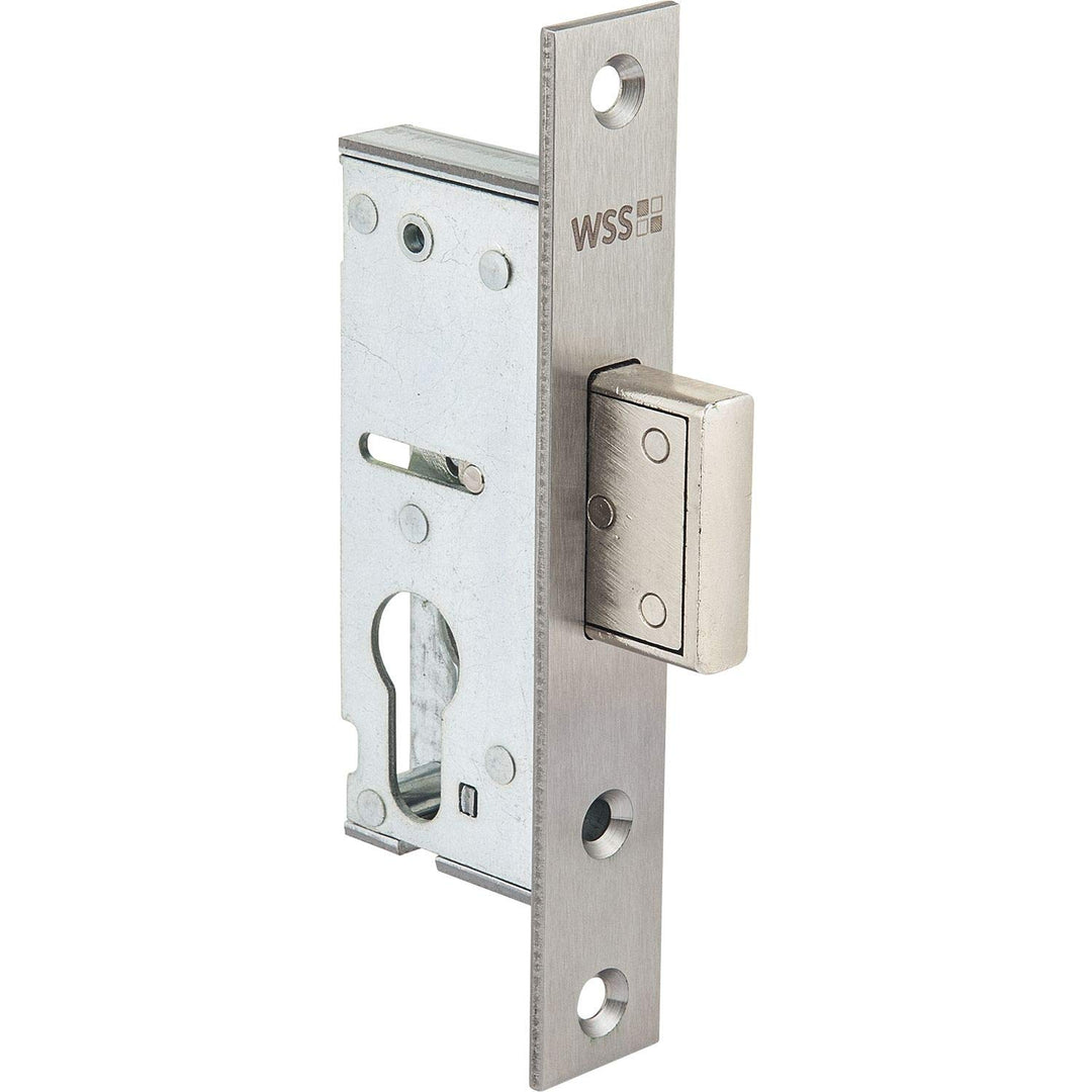 WSS Riegel-Schloss | Dornmass 30 mm | Stulpe 150 mm flach Edelstahl | 1 Stück, 30 mm