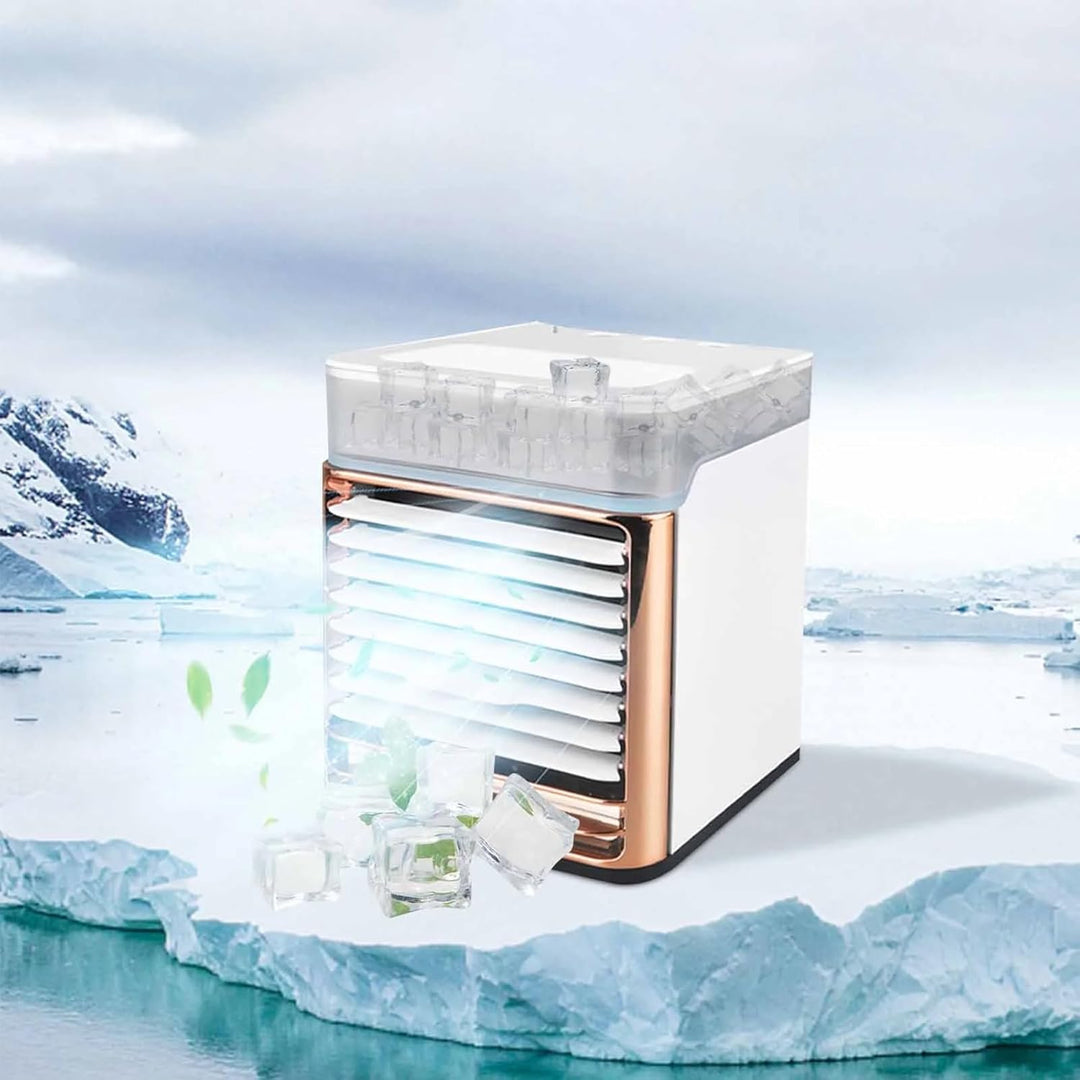 HoldOneLight USB Tragbarer Tischventilator mit Sprühkühlung, Desktop Klimaanlage für Zuhause, Wohnhe
