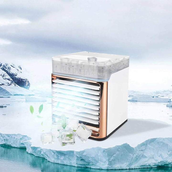 HoldOneLight USB Tragbarer Tischventilator mit Sprühkühlung, Desktop Klimaanlage für Zuhause, Wohnhe