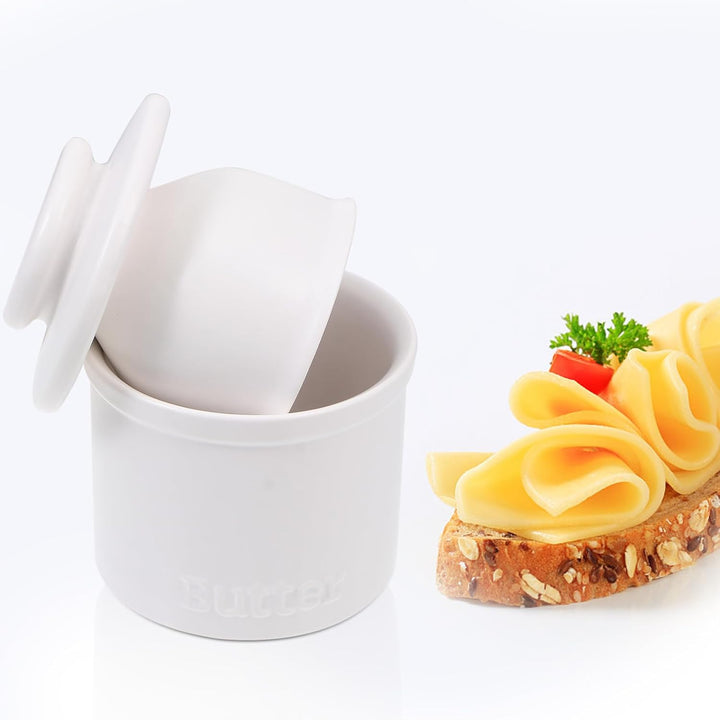 BESTonZON Porzellan Butter Keeper Crock Französisch Butter Dish mit Deckel Keramik Butter Container