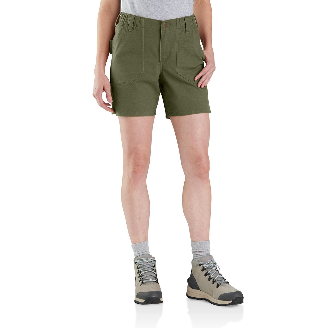 Carhartt Damen Shorts Rugged Flex Relaxed Fit Canvas Work Short 16 Basil, 16 Basil