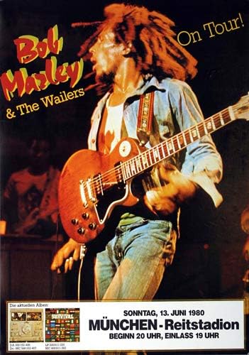 Bob Marley - Uprising, München 1980 » Konzertplakat/Premium Poster | Live Konzert Veranstaltung | DI