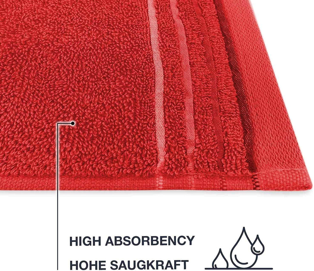 WohnDirect Duschtuch Set 2 teilig - 2 Badetücher (70x140) - Frottee 100% Baumwolle - Rot 2 Badetüche