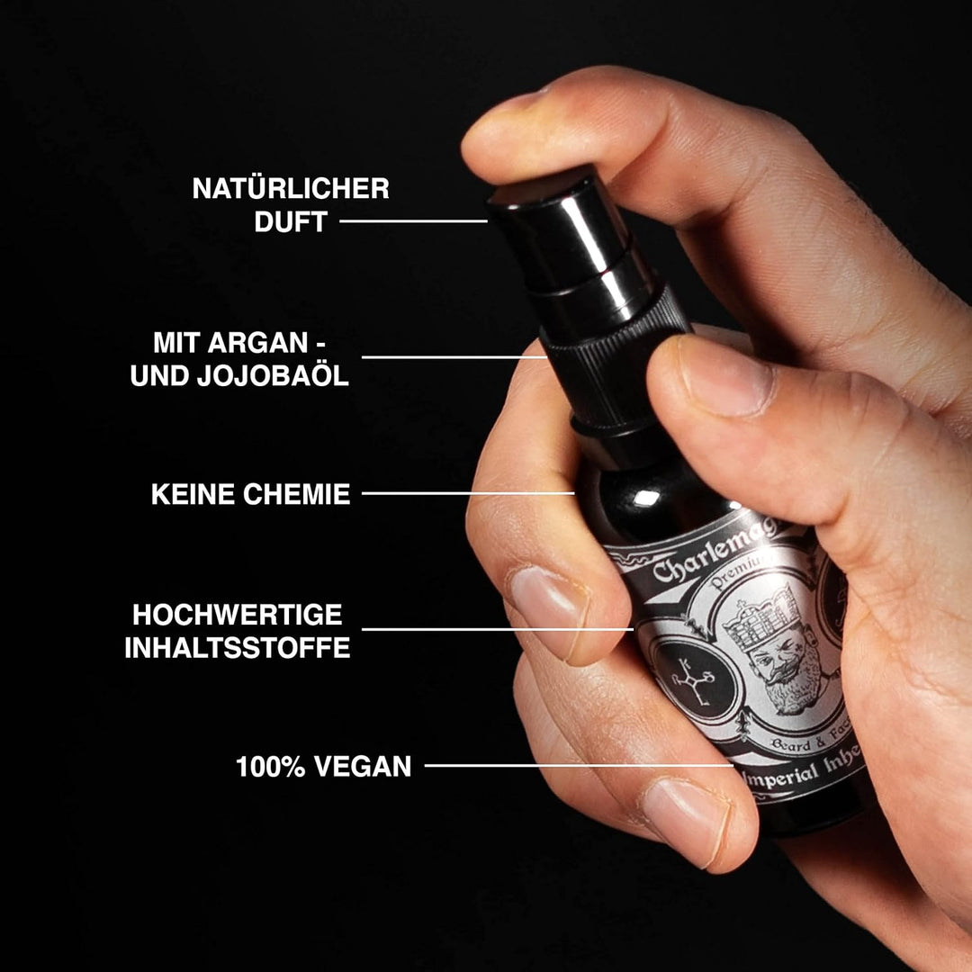 Charlemagne Bartöl - Vegan Bartöl Leather Duft - Bart Öl Made in Germany Bartöl Herren - natürliches