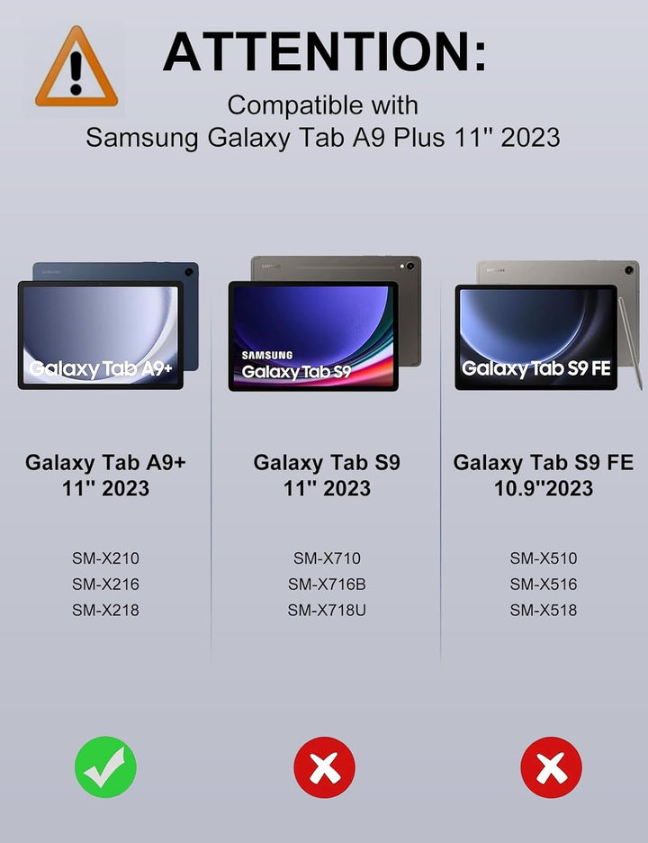 Hülle mit Tastatur für Samsung Galaxy Tab A9 Plus 11 Zoll 2023, QWERTZ Deutsche, Magnetisch Abnehmba