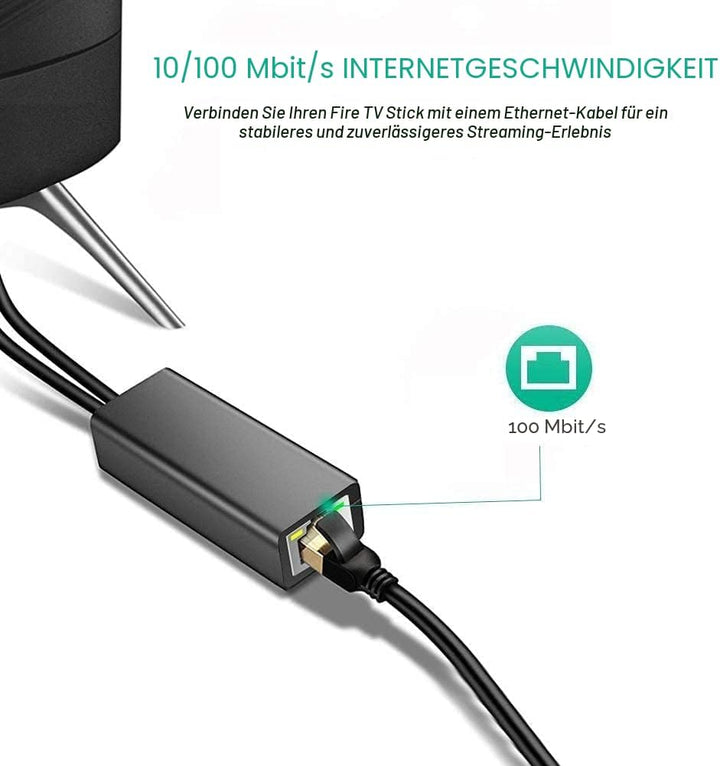 Fire TV Stick Ethernet Adapter, Ethernet Adapter für Fire Stick und Chromecast, Chromecast Ultra 4k,
